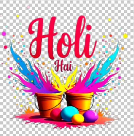 Happy Holi Hindi calligraphy PNG free download