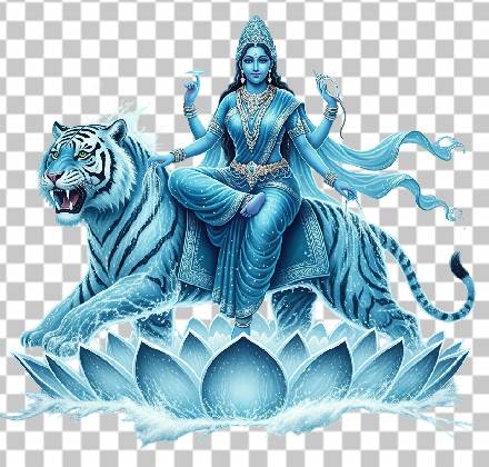 Read more about the article Jal Durga Mata PNG – Water Tiger Durga Mata Ji Full Body Transparent 1080×1080 Image