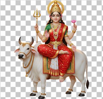 Read more about the article Maa Durga Shailaputri PNG – Powerful Ultra Realistic 3D Goddess on Nandi Bull