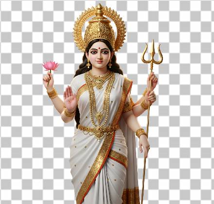 Read more about the article Serene 3D Maa Durga Mahagauri Free PNG – Divine Lotus Pose Artwork in 4K