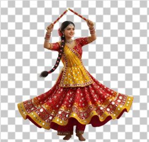 Read more about the article Photorealistic 3D Garba Dance Girl PNG – Red Yellow Chaniya Choli 4K Free Download