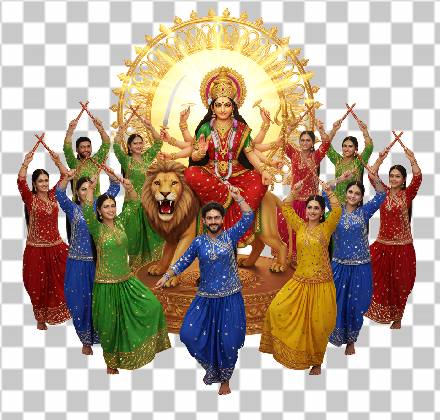 Read more about the article 3D Maa Durga PNG with Garba Dancers – Free 4K Download
