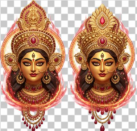 Read more about the article Top 5 Devi Maa Durga Face PNG Free Download – Red & Golden Ornament Decoration