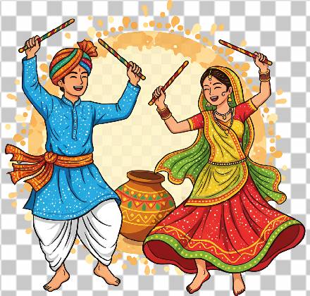 Read more about the article Top Garba Couple Clipart PNG – Traditional Dancing Illustration Free Download