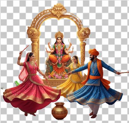 Read more about the article Garba Couple PNG Free Download | Navratri Dandiya Night Transparent Image