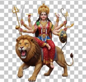 Read more about the article Majestic Goddess Durga with Lion PNG Free Download – Transparent Clipart