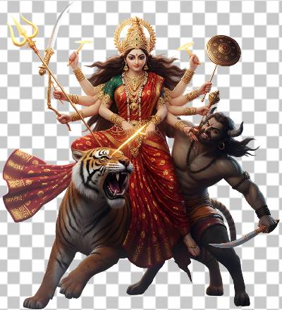 Read more about the article Maa Durga Ji Slaying Mahishasura PNG Free Download – 3D Ultra Realistic 8K