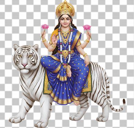 Read more about the article Maa Durga Ji 3D PNG Transparent – Ultra 3D Seated on White Tiger with Lotus | 4K