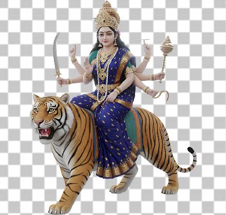 Read more about the article Maa Durga Ji 3D PNG Transparent – Hyper Realistic Render Riding Tiger Under Moonlight | 4K