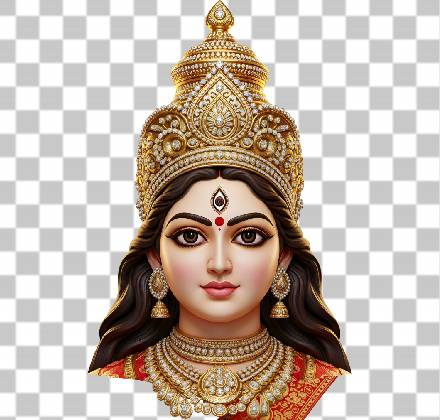 Read more about the article Maa Durga Ji 3D PNG Transparent – Standing on Tiger with Trident & Conch | 4K Render