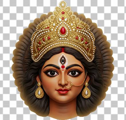 Read more about the article Maa Durga Ji Clay Idol PNG Transparent – Ultra Realistic 3D Front Facing | Free Download