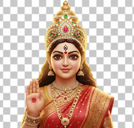 Read more about the article Maa Durga Ji Face Blessing PNG Transparent – Ultra Realistic 3D Render | Free 4K Download