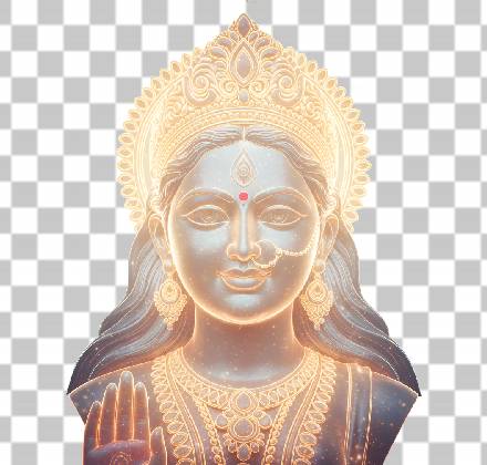 Read more about the article Photorealistic Blessing Portrait of Durga Maa – 4K HD PNG with Soft Divine Glow