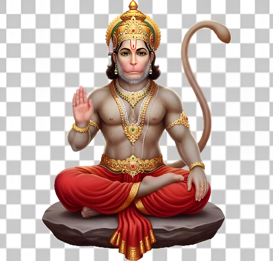 Read more about the article Hanuman Ji 3D PNG Transparent – Seated Calmly with Blessing Mudra | 4K Ultra 3D Render