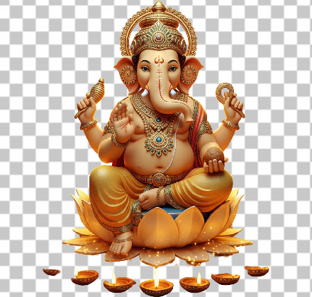 Read more about the article Divine 3D Lord Ganesha PNG with Modak | Golden Glow Diwali Transparent Image