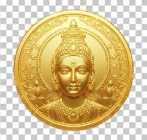 Read more about the article Stunning Divine Lakshmi Coin PNG – Golden 3D Engraved Goddess Lakshmi Image