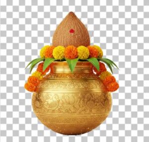 Read more about the article Stunning Photorealistic 3D Golden Kalash PNG – Water, Marigold & Mango Leaves | Transparent Background