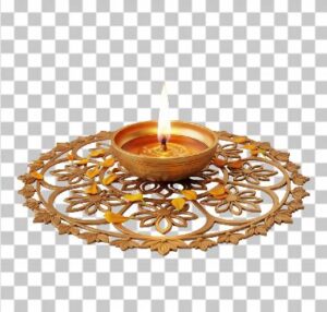 Read more about the article 3D Brass Diya PNG – Photorealistic Rangoli Design for Diwali Decoration