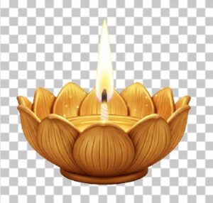 Read more about the article Stunning 3D Lotus Diya PNG – Photorealistic Golden Light, Transparent Background