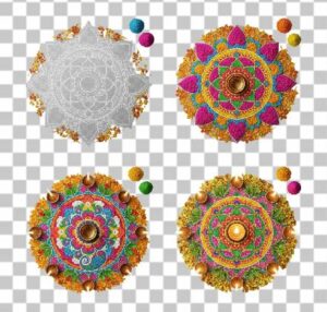 Read more about the article 3D Step-by-Step Rangoli Creation PNG Free Download – 4K HD Transparent Rangoli Frames