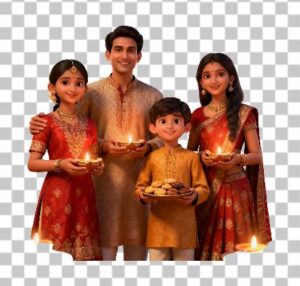 Read more about the article 3D Photorealistic Indian Family PNG Free Download | Festive Diwali Transparent Image