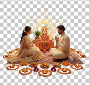 Read more about the article Download 3D Render Indian Couple Diwali Pooja PNG | Free Transparent Background