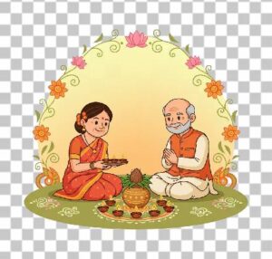 Read more about the article Elderly Indian Couple Diwali Pooja Clipart – Transparent PNG Download