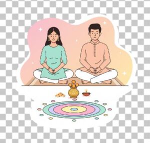 Read more about the article Indian Couple Vector Clipart – Free Flat Minimalist PNG with Kalash & Diya