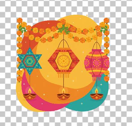 Read more about the article Diwali Lantern PNG Free Download | Hanging Akash Kandil Clipart with Diyas & Marigolds