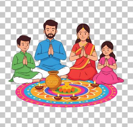 Read more about the article Indian Family Diwali Pooja Clipart – Free Vector PNG Download for 2025