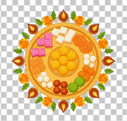 Read more about the article Colorful Indian Sweets Platter PNG Free Download | Ladoo, Barfi, Diya & Marigold Vector Clipart