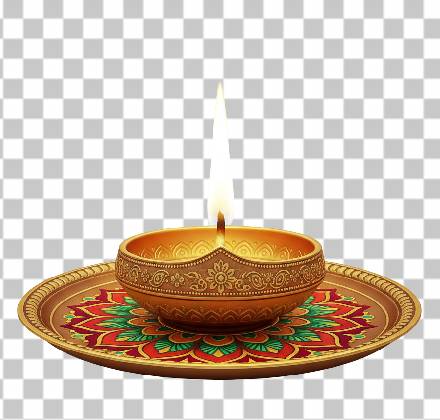 Read more about the article Diwali Diya PNG Free Download | 3D Lotus-Shaped Diya on Rangoli