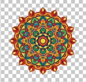 Read more about the article 10 Stunning Large Circular Rangoli PNGs | Floral & Geometric Patterns with Diyas – Free Download