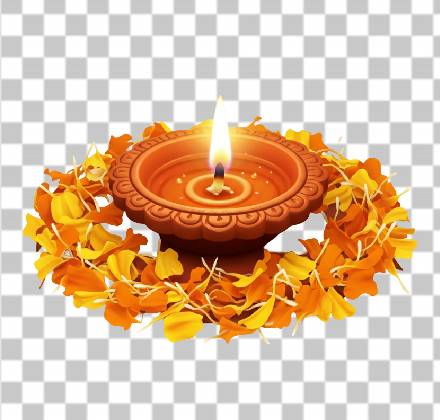 Read more about the article Download 1 Small Decorative Diya PNG Free | Marigold Festival Light Transparent Image