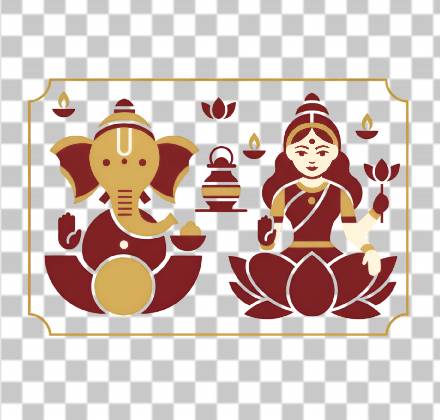 Read more about the article Lakshmi Ganesha PNG Free Download – 2025 Minimal Vector Design for Diwali